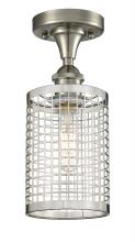 Innovation Lighting 516-1C-SN-M18-SN - Nestbrook - 1 Light - 5 inch - Satin Nickel - Semi-Flush Mount