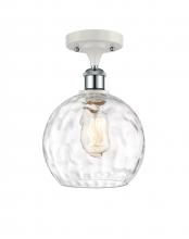 Innovation Lighting 516-1C-WPC-G1215-8-LED - Athens Water Glass - 1 Light - 8 inch - White Polished Chrome - Semi-Flush Mount