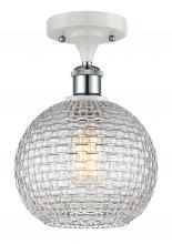Innovation Lighting 516-1C-WPC-G122C-8CL - Athens - 1 Light - 8 inch - White Polished Chrome - Semi-Flush Mount