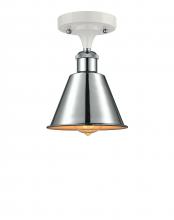 Innovation Lighting 516-1C-WPC-M8-LED - Smithfield - 1 Light - 7 inch - White Polished Chrome - Semi-Flush Mount