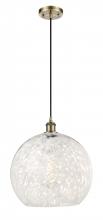 Innovation Lighting 516-1P-AB-G1216-14WM - White Mouchette - 1 Light - 14 inch - Antique Brass - Cord Hung - Pendant