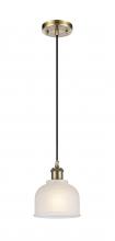 Innovation Lighting 516-1P-AB-G411 - Dayton - 1 Light - 6 inch - Antique Brass - Cord hung - Mini Pendant