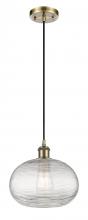 Innovation Lighting 516-1P-AB-G555-10CL - Ithaca - 1 Light - 10 inch - Antique Brass - Cord hung - Mini Pendant