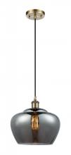Innovations Lighting 516-1P-AB-G93-L-LED - Fenton - 1 Light - 11 inch - Antique Brass - Cord hung - Mini Pendant