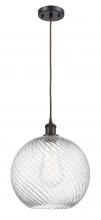 Innovation Lighting 516-1P-OB-G1214-12 - Athens Twisted Swirl - 1 Light - 12 inch - Oil Rubbed Bronze - Cord hung - Mini Pendant