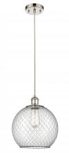 Innovation Lighting 516-1P-PN-G122-10CBK - Farmhouse Chicken Wire - 1 Light - 10 inch - Polished Nickel - Cord hung - Mini Pendant
