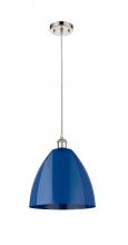 Innovation Lighting 516-1P-PN-MBD-12-BL - Plymouth - 1 Light - 12 inch - Polished Nickel - Cord hung - Mini Pendant
