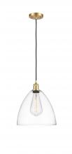 Innovation Lighting 516-1P-SG-GBD-122-LED - Bristol - 1 Light - 12 inch - Satin Gold - Cord hung - Mini Pendant