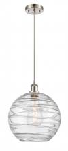 Innovations Lighting 516-1P-SN-G1213-12-LED - Athens Deco Swirl - 1 Light - 12 inch - Brushed Satin Nickel - Cord hung - Mini Pendant