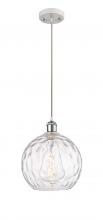 Innovation Lighting 516-1P-WPC-G1215-10-LED - Athens Water Glass - 1 Light - 10 inch - White Polished Chrome - Cord hung - Mini Pendant