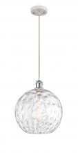Innovation Lighting 516-1P-WPC-G1215-12-LED - Athens Water Glass - 1 Light - 12 inch - White Polished Chrome - Cord hung - Mini Pendant