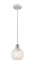 Innovation Lighting 516-1P-WPC-G1216-6WM - White Mouchette - 1 Light - 6 inch - White Polished Chrome - Cord Hung - Mini Pendant