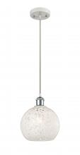 Innovation Lighting 516-1P-WPC-G1216-8WM - White Mouchette - 1 Light - 8 inch - White Polished Chrome - Cord Hung - Mini Pendant