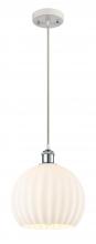 Innovation Lighting 516-1P-WPC-G1217-10WV - White Venetian - 1 Light - 10 inch - White Polished Chrome - Cord Hung - Mini Pendant