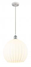 Innovation Lighting 516-1P-WPC-G1217-14WV - White Venetian - 1 Light - 14 inch - White Polished Chrome - Cord Hung - Pendant