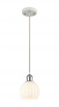 Innovation Lighting 516-1P-WPC-G1217-6WV - White Venetian - 1 Light - 6 inch - White Polished Chrome - Cord Hung - Mini Pendant