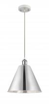 Innovations Lighting 516-1P-WPC-MBC-12-PC - Berkshire - 1 Light - 12 inch - White Polished Chrome - Cord hung - Mini Pendant