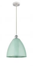 Innovations Lighting 516-1P-WPC-MBD-12-SF - Plymouth - 1 Light - 12 inch - White Polished Chrome - Cord hung - Mini Pendant