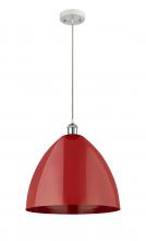 Innovations Lighting 516-1P-WPC-MBD-16-RD-LED - Plymouth - 1 Light - 16 inch - White Polished Chrome - Cord hung - Mini Pendant