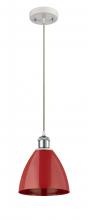 Innovations Lighting 516-1P-WPC-MBD-75-RD-LED - Plymouth - 1 Light - 8 inch - White Polished Chrome - Cord hung - Mini Pendant