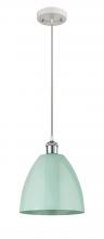 Innovations Lighting 516-1P-WPC-MBD-9-SF - Plymouth - 1 Light - 9 inch - White Polished Chrome - Cord hung - Mini Pendant
