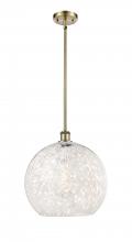 Innovation Lighting 516-1S-AB-G1216-14WM - White Mouchette - 1 Light - 14 inch - Antique Brass - Pendant