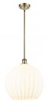 Innovation Lighting 516-1S-AB-G1217-14WV - White Venetian - 1 Light - 14 inch - Antique Brass - Pendant