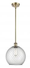 Innovations Lighting 516-1S-AB-G122-10CBK-LED - Farmhouse Chicken Wire - 1 Light - 10 inch - Antique Brass - Mini Pendant