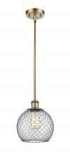 Innovations Lighting 516-1S-AB-G122-8CBK-LED - Farmhouse Chicken Wire - 1 Light - 8 inch - Antique Brass - Mini Pendant