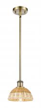 Innovation Lighting 516-1S-AB-NBD2-75-NAT - Bristol Natural II - 1 Light - 8 inch - Antique Brass - Stem hung - Mini Pendant
