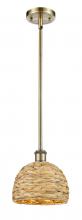 Innovation Lighting 516-1S-AB-RBD-8-NAT - Woven Rattan - 1 Light - 8 inch - Antique Brass - Mini Pendant