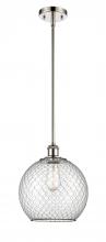 Innovation Lighting 516-1S-PN-G122-10CBK - Farmhouse Chicken Wire - 1 Light - 10 inch - Polished Nickel - Mini Pendant