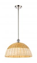 Innovation Lighting 516-1S-PN-NBD2-16-NAT - Bristol Natural II - 1 Light - 16 inch - Polished Nickel - Stem hung - Mini Pendant