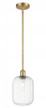 Innovation Lighting 516-1S-SG-G460-7CL - Preston Cylinder - 1 Light - 7 inch - Satin Gold - Stem hung - Mini Pendant