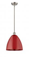 Innovation Lighting 516-1S-SN-MBD-12-RD-LED - Plymouth - 1 Light - 12 inch - Brushed Satin Nickel - Pendant