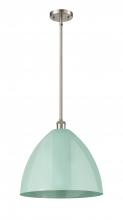 Innovations Lighting 516-1S-SN-MBD-16-SF - Plymouth - 1 Light - 16 inch - Brushed Satin Nickel - Pendant