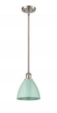 Innovations Lighting 516-1S-SN-MBD-75-SF - Plymouth - 1 Light - 8 inch - Brushed Satin Nickel - Pendant