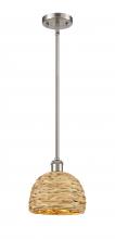 Innovations Lighting 516-1S-SN-RBD-8-NAT - Woven Rattan - 1 Light - 8 inch - Satin Nickel - Multi Pendant