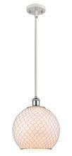 Innovation Lighting 516-1S-WPC-G121-10CSN-LED - Farmhouse Chicken Wire - 1 Light - 10 inch - White Polished Chrome - Mini Pendant
