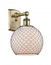 Innovation Lighting 516-1W-AB-G121-8CBK - Farmhouse Chicken Wire - 1 Light - 8 inch - Antique Brass - Sconce