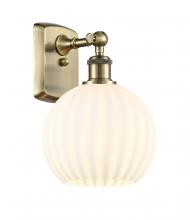 Innovation Lighting 516-1W-AB-G1217-8WV - White Venetian - 1 Light - 8 inch - Antique Brass - Sconce