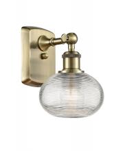 Innovation Lighting 516-1W-AB-G555-6CL - Ithaca - 1 Light - 6 inch - Antique Brass - Sconce