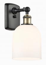 Innovation Lighting 516-1W-BAB-G558-6GWH - Bella - 1 Light - 6 inch - Black Antique Brass - Sconce