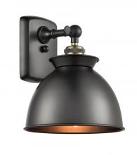 Innovation Lighting 516-1W-BAB-M14-BK-LED - Adirondack - 1 Light - 8 inch - Black Antique Brass - Sconce