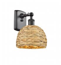 Innovation Lighting 516-1W-OB-RBD-8-NAT - Woven Rattan - 1 Light - 8 inch - Oil Rubbed Bronze - Sconce