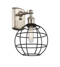 Innovation Lighting 516-1W-SN-CE-8-BK - Lake Placid - 1 Light - 8 inch - Brushed Satin Nickel - Sconce