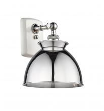 Innovation Lighting 516-1W-WPC-M14-PC - Adirondack - 1 Light - 8 inch - White Polished Chrome - Sconce