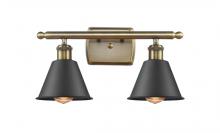 Innovation Lighting 516-2W-AB-M8-BK-LED - Smithfield - 2 Light - 17 inch - Antique Brass - Bath Vanity Light