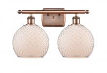 Innovation Lighting 516-2W-AC-G121-8CSN-LED - Farmhouse Chicken Wire - 2 Light - 18 inch - Antique Copper - Bath Vanity Light