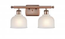 Innovation Lighting 516-2W-AC-G411-LED - Dayton - 2 Light - 16 inch - Antique Copper - Bath Vanity Light